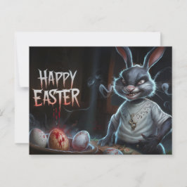 Poscards Happy Easter Lapin Oeuf Horror 06 Vykort
