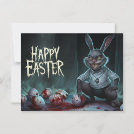 Poscards Happy Easter Lapin Oeuf Horror 08 Vykort