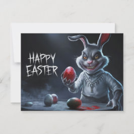 Poscards Happy Easter Lapin Oeuf Horror 09 Vykort