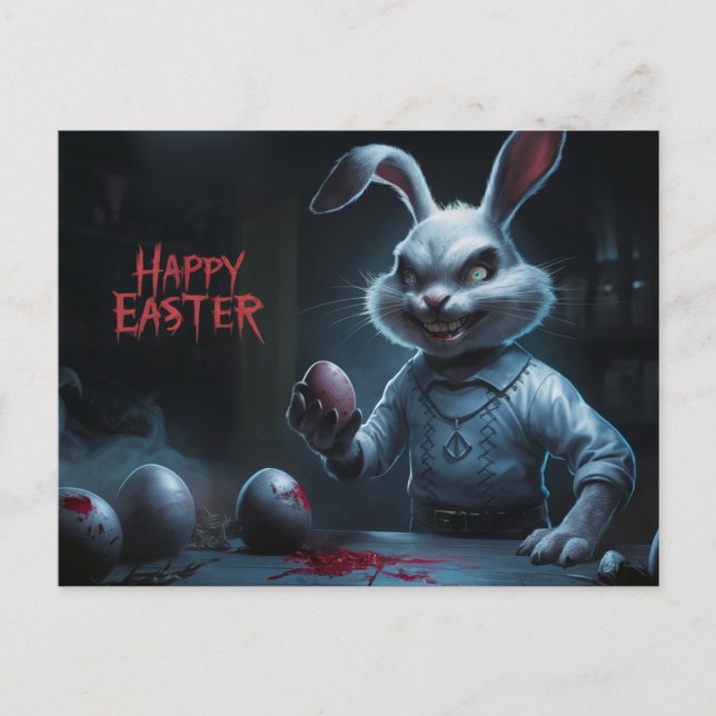 Poscards Happy Easter Lapin Oeuf Horror 10 Vykort (Framsida)