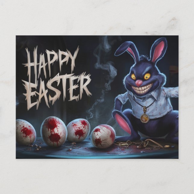 Poscards Happy Easter Lapin Oeuf Horror 11 Vykort (Framsida)