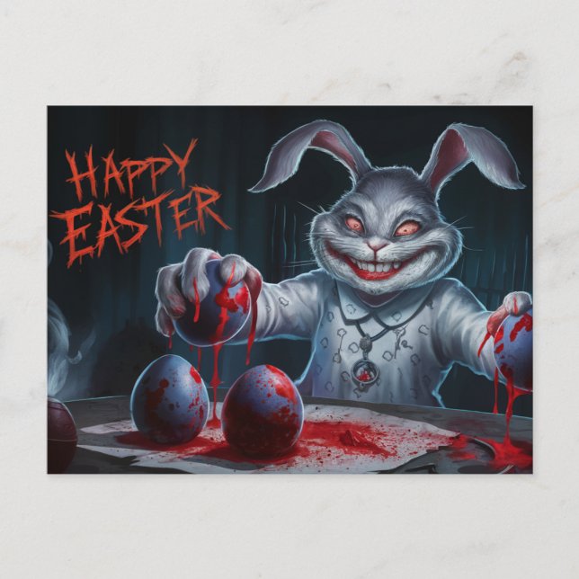 Poscards Happy Easter Lapin Oeuf Horror 12 Vykort (Framsida)