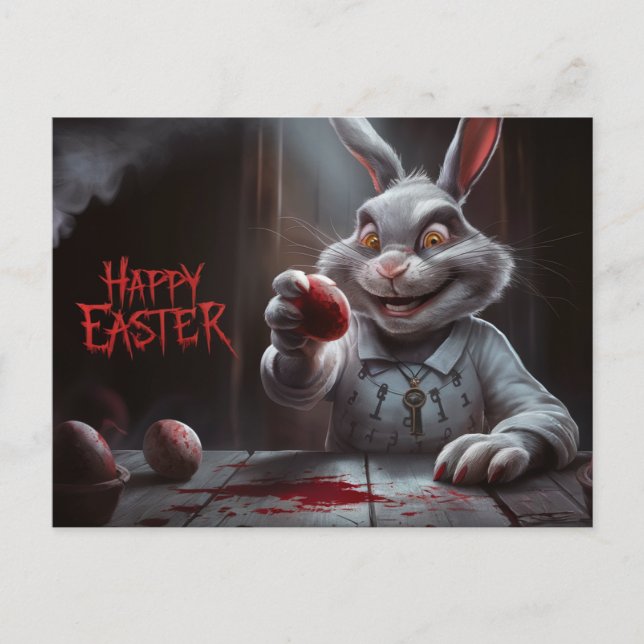 Poscards Happy Easter Lapin Oeuf Horror Vykort (Framsida)