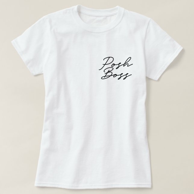 Posch Chef minimalistisk vit T-Shirt (Design framsida)