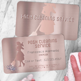 Posch Städning Service Brushed Metallic Ro Guld Visitkort