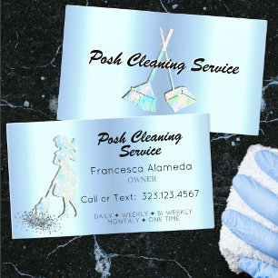 Posch Städning Service Metallic Ice Blue-mall Visitkort