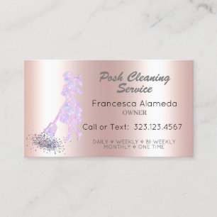 Posch Städning Service Rosa Metallic & Iridescent Visitkort