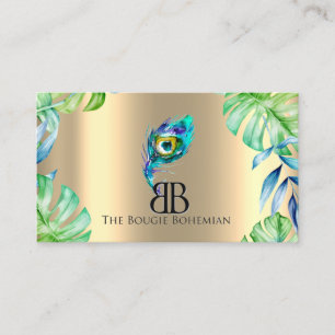 Posé Bougie Glittery Bohemian Blue Blommigts Trop Visitkort