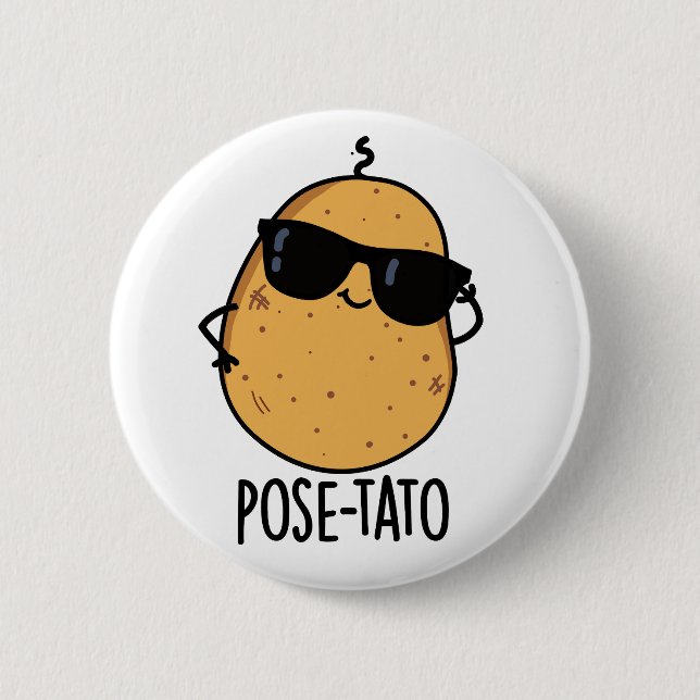 Pose-tato Funny Potato Pun Knapp (Framsida)