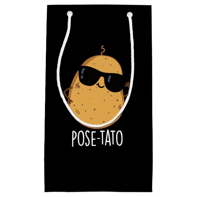 Pose-tato Rolig Potatis Puns Mörk Bakgrund (Framsidan)