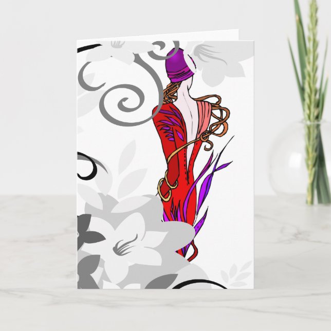 Pose-Tillfällen för kort-Mode-Dam-modell Kort (Framsida)