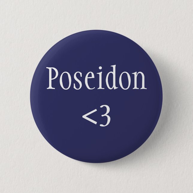 Poseidon <3 - Grekiska sjöguden Knapp (Framsida)