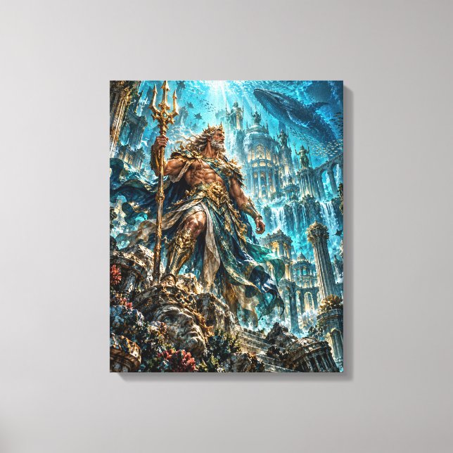 Poseidon – Atlantis Förlorade Kungarike Canvastryck (Framsida)