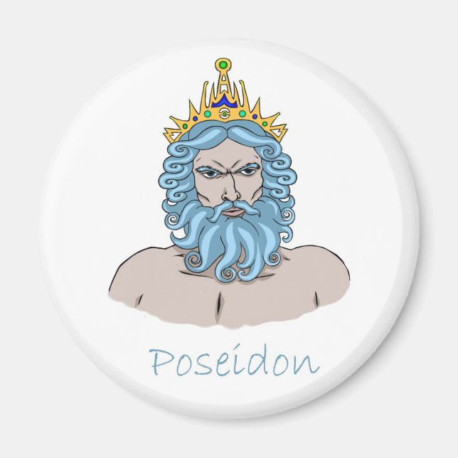 Poseidon - den grekiska guden av Sea magnet (Framsidan)