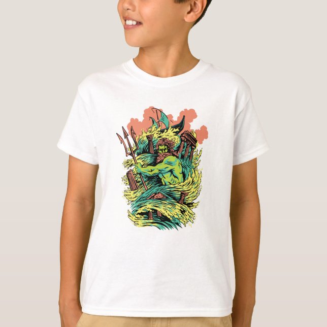 Poseidon God Mythology Greece T Shirt (Framsida)
