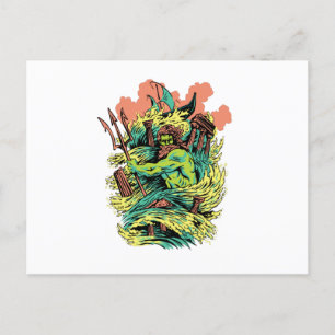 Poseidon God Mythology Greece Vykort