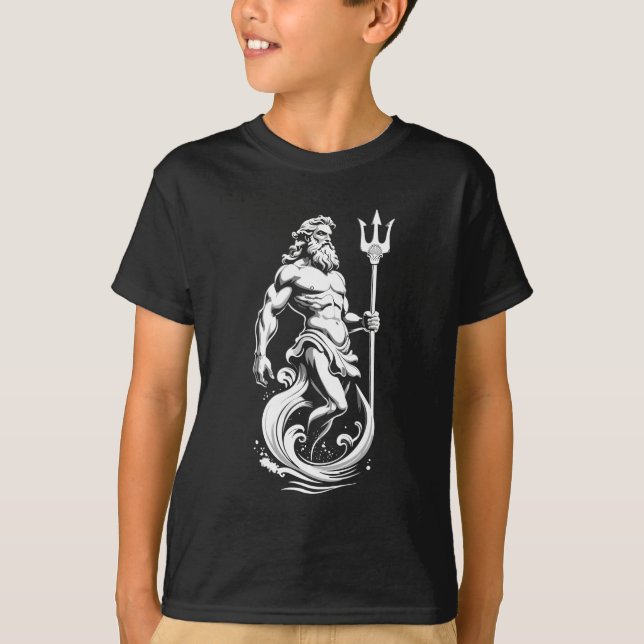 Poseidon God of the Sea T Shirt (Framsida)