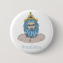 Poseidon - Grekiska Gud Badge Knapp