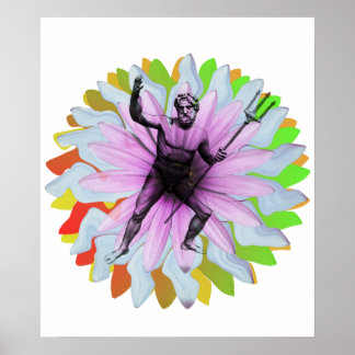 Poseidon, gud av havet och berget Olympus Poster