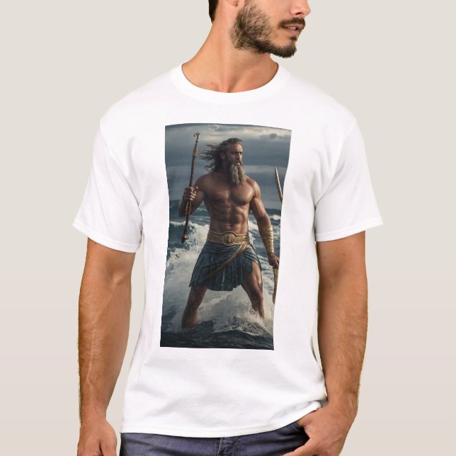 Poseidon - Havets gud T Shirt (Framsida)