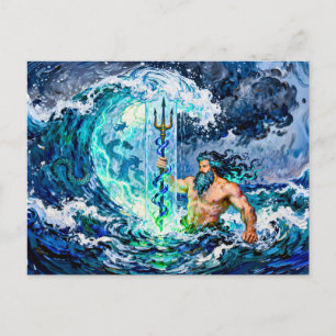 Poseidon havets gud vykort