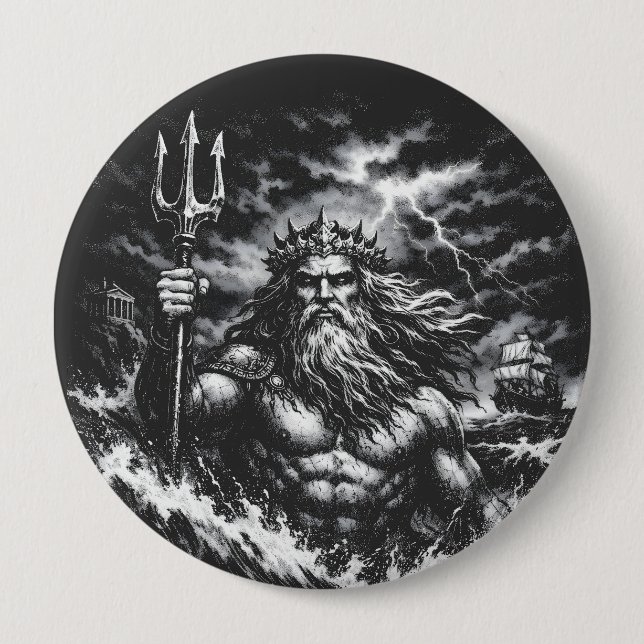 Poseidon — Herr över djupet av BurnsInHell Knapp (Framsida)