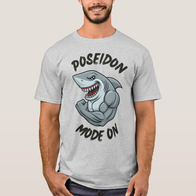 Poseidon Mode On™ - Nautical Gym Fitness T Shirt (Framsida)
