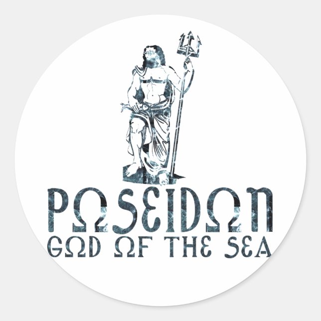 Poseidon Runt Klistermärke (Framsida)