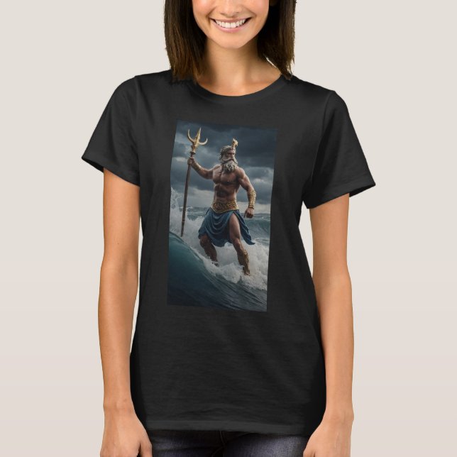 Poseidon Sea God - Oceanic Power T Shirt (Framsida)