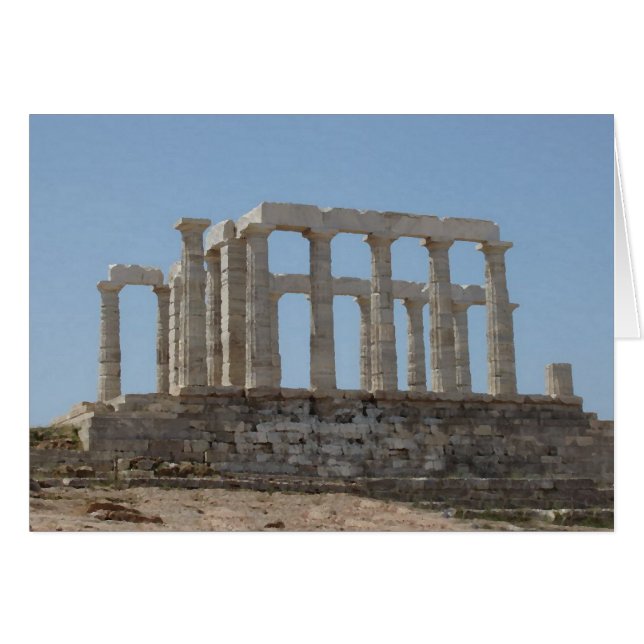 Poseidon tempel vid Kap Sounion Hälsningskort (Framsidan Horizontal)