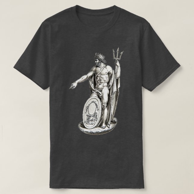 Poseidon Trident grekiska Gud Mythology T Shirt (Design framsida)