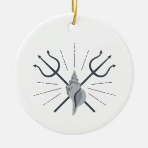 Poseidon Trident Julgransprydnad Keramik