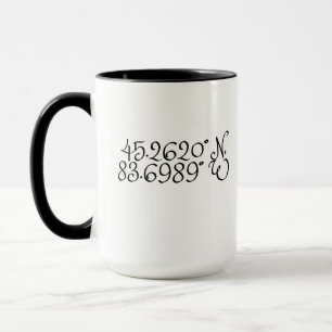 Posen Michigan Longitud och Latitude-kaffe mugg
