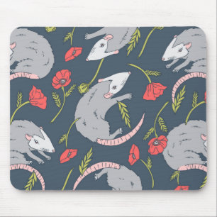 Posends and Poppy Flower Mousepad Musmatta