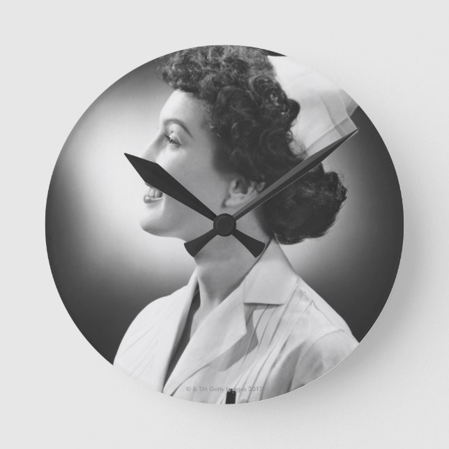 Posera för sjuksköterska rund klocka (Framsida)