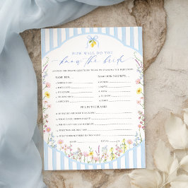 Posey How Well Do You Know The Bride Game Inbjudningar