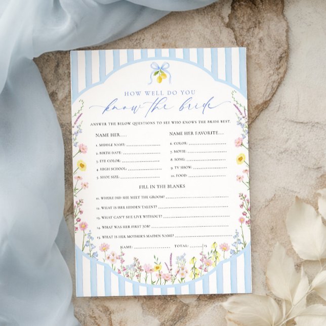 Posey How Well Do You Know The Bride Game Inbjudningar (Skapare uppladdad)