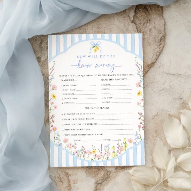 Posey Hur Väl Känner Du Mamma Spelet Inbjudningar (Skapare uppladdad)