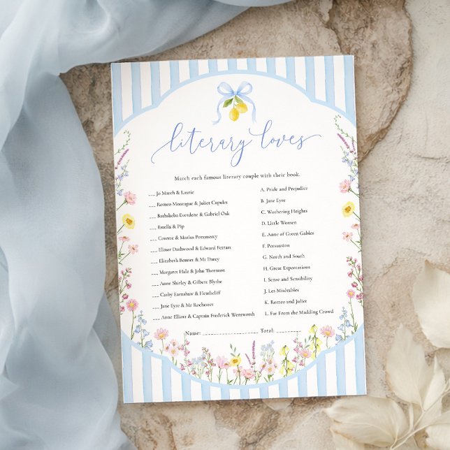 Posey Literary Loves Game Inbjudningar (Skapare uppladdad)