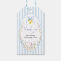 Posey Wildflower Blå Bow Baby Shower
