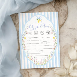 Posey Wildflowers Blå Band Baby Förutsägelser Spel Inbjudningar