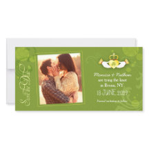 PosGrönt Irish Bröllop Photo Save the Date Card
