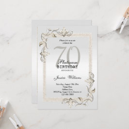 Posh 70:e platinumfödelsedagen inbjudningar