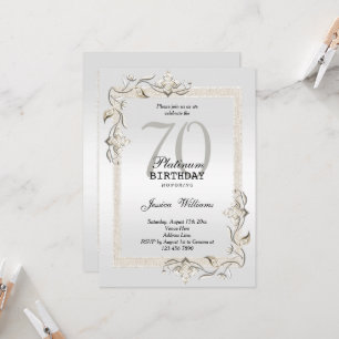 Posh 70:e platinumfödelsedagen inbjudningar