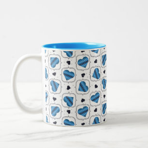 Posh Argyle Mörk blått Hearts Två-Tonad Mugg