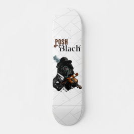 Posh Black Frenchie Bulldog Mini Skateboard Bräda 18,5 Cm