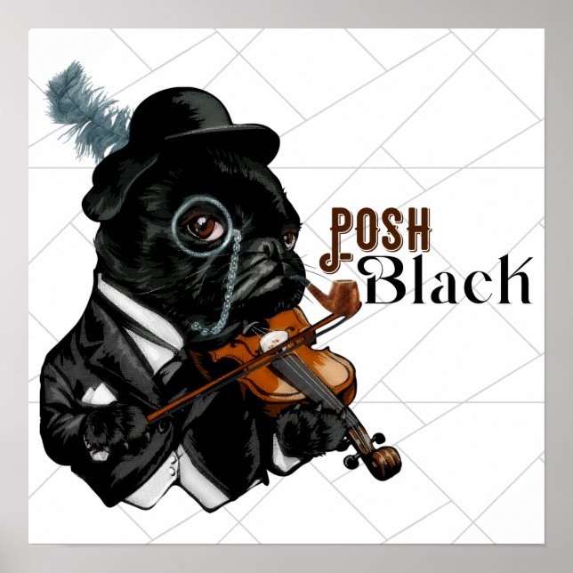 Posh Black Frenchie Bulldog Poster (Framsidan)