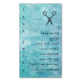 Posh Blue Grått Struktur Stylist Magnetiska Visitkort