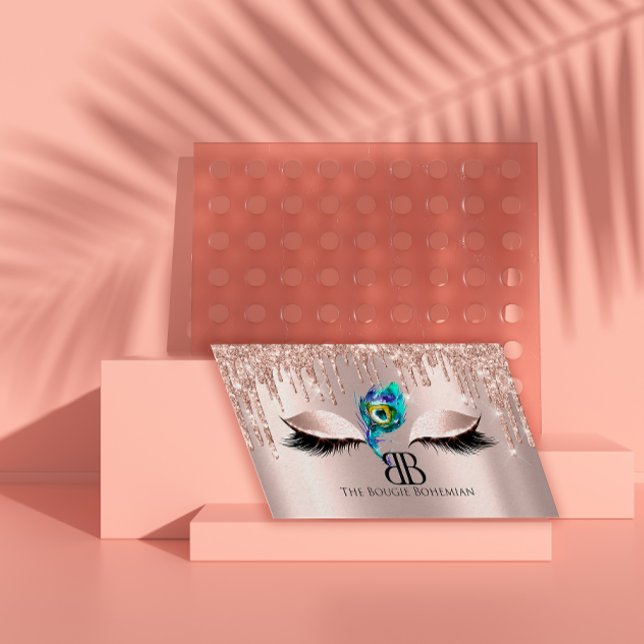 Posh Bougie Glittery Bohemian Ro Rosa Visitkort (Skapare uppladdad)