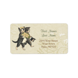Posh Bröllop Cats Ivory Blommigt Address Label Adressetikett